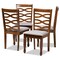 Baxton Studio Elijah Grey Upholstered and Walnut Wood 4-Piece Dining Chair Set 167-9883 - alternate 1